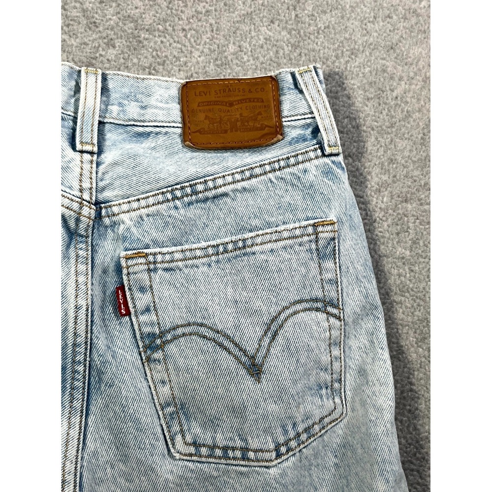 Levi's Ribcage Straight Ankle Jeans Womens 25 Blue Denim Cotton Light Wash - Picture 10 of 16